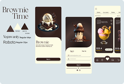 Case Study Brownie Shop animation app branding design typography ui ux vector