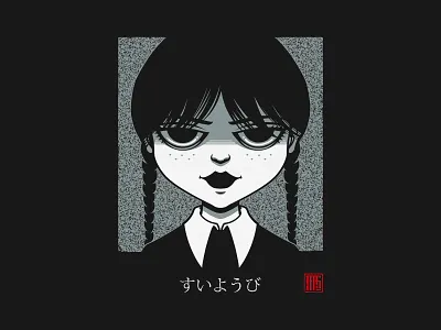 WDNSDAY cartoon design illustration t shirt tee tv show vector wednesday