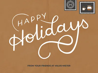 Happy Holidays branding christmas coffee design envelope graphic design gray hanukkah holiday kwanzaa logo mail navy new year package parcel stamps typography vm winter