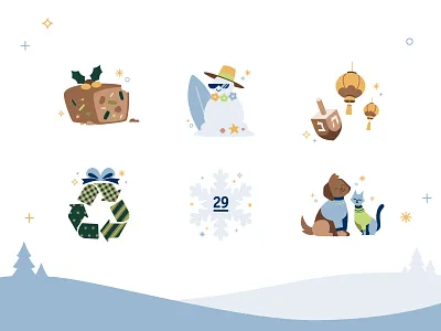 2022 Winter Holiday Illustrations animation christmas design holiday illustration rule29 vector winter