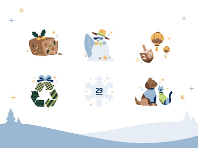 2022 Winter Holiday Illustrations animation christmas design holiday illustration rule29 vector winter