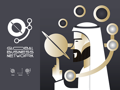 Global Business Network - UAE arab brand identity branding character color concept design graphic design illustration illustrator logo logo concept uae vector illustration