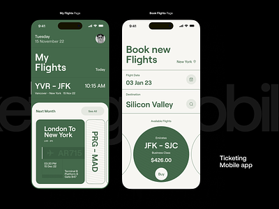 Mobile App: Ticketing airplane tickets app app design booking creative flight interface minimal mobile mobile app mobile apps mobileapp online ticket orix sajon ticket ticket application ticketing ui ux