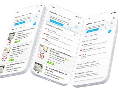Hotwire User Tips mobile app design mweb product design