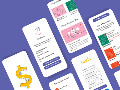 Donation-Based Gifting Mobile App: iOS Android android angular app development brand development charity donation illustration ios management mobile app payment product design ui ux design