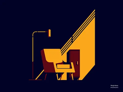 INSIDE 2d color flat flatdesign geometric home illustration illustrator interior light line luxury minimalism negative space room vector