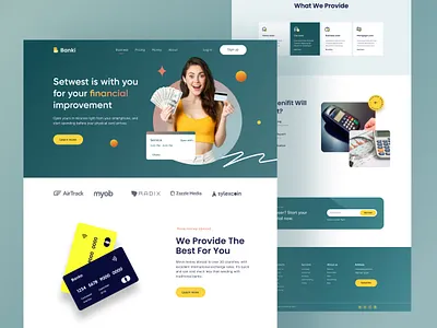 Online Banking Landing Page ashik bank bank card banking app banking website design digital banking e commerce finance app financial graphic design homepage landing page mobile banking money product design website