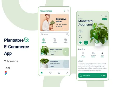 Plant E-commerce App app design design ecommerce app graphic design illustration logo plant ecommerce app product view shopping app ui
