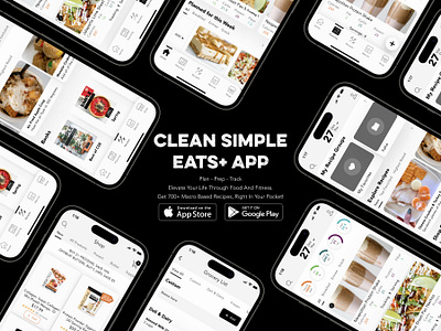 Clean Simple Eats Mobile App: iOS Android android app app design application figma ios iphone mobile mobile app mobile app design mobile ui uiux user interface