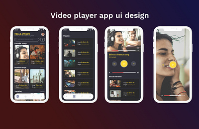 Video player app for ios app ui design branding graphic design mobile app prototyping ux design ux ui video player ui website