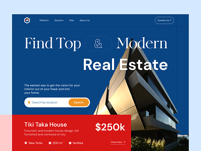 Hero - Real Estate Management Company architect building card desktop hero home interface landing page layout product real estate ui ux website