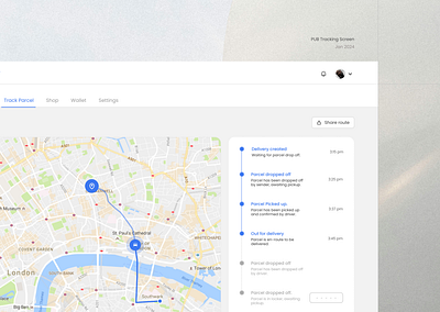 PUB Tracking Screen amazon locker dashboard dashboard app delivery location map ui parcel delivery product design tracking tracking screen ui ui components ux ux design