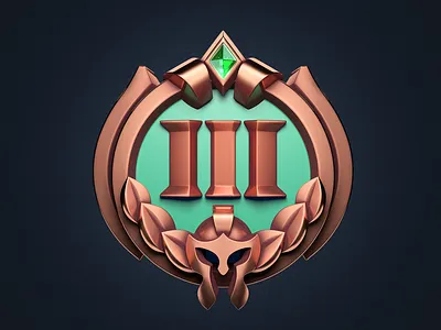 Tournament badge III 3d art award badge blender blender 3d bronze design game green icon metal object tournament