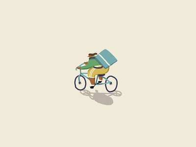 Delivery Driver on a Bike bicycle bike character cyclist deliveroo delivery driver exercise food fun illustration isometric just eat peleton people rider sporty takeaway tour de france uber uber eats