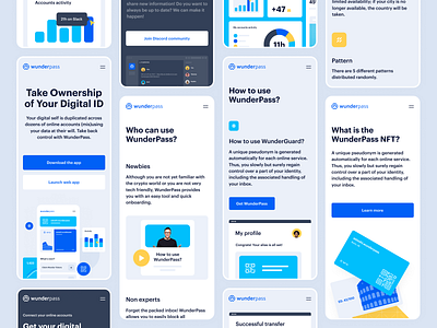 WunderPass – Mobile Landing Page bazen agency blockchain crypto cryptocurrency data trading defi design fintech identity layer landing page design nft saas ui ux visual identity wunderpass