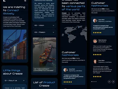 Creaze - Responsive Mobile Company Profile cargoapp design exploration exportwebsite mobile mobileapp responsive ui uiux userinterface web webdesign website