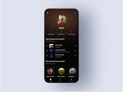 Spotify User Profile - Daily UI #006 daily ui design mobile design spotify ui