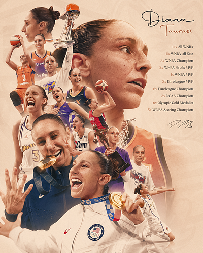 Diana Taurasi Retiring basketball design diana taurasi gfx graphic design nba ncaa phoenix mercury sports design team usa uconn wnba