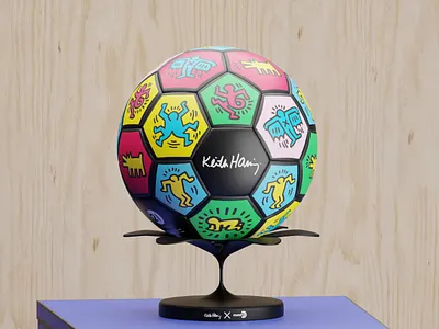 Keith Haring x Round 21 | 3D Basketball & Stand Design 3d branding design graphic design product