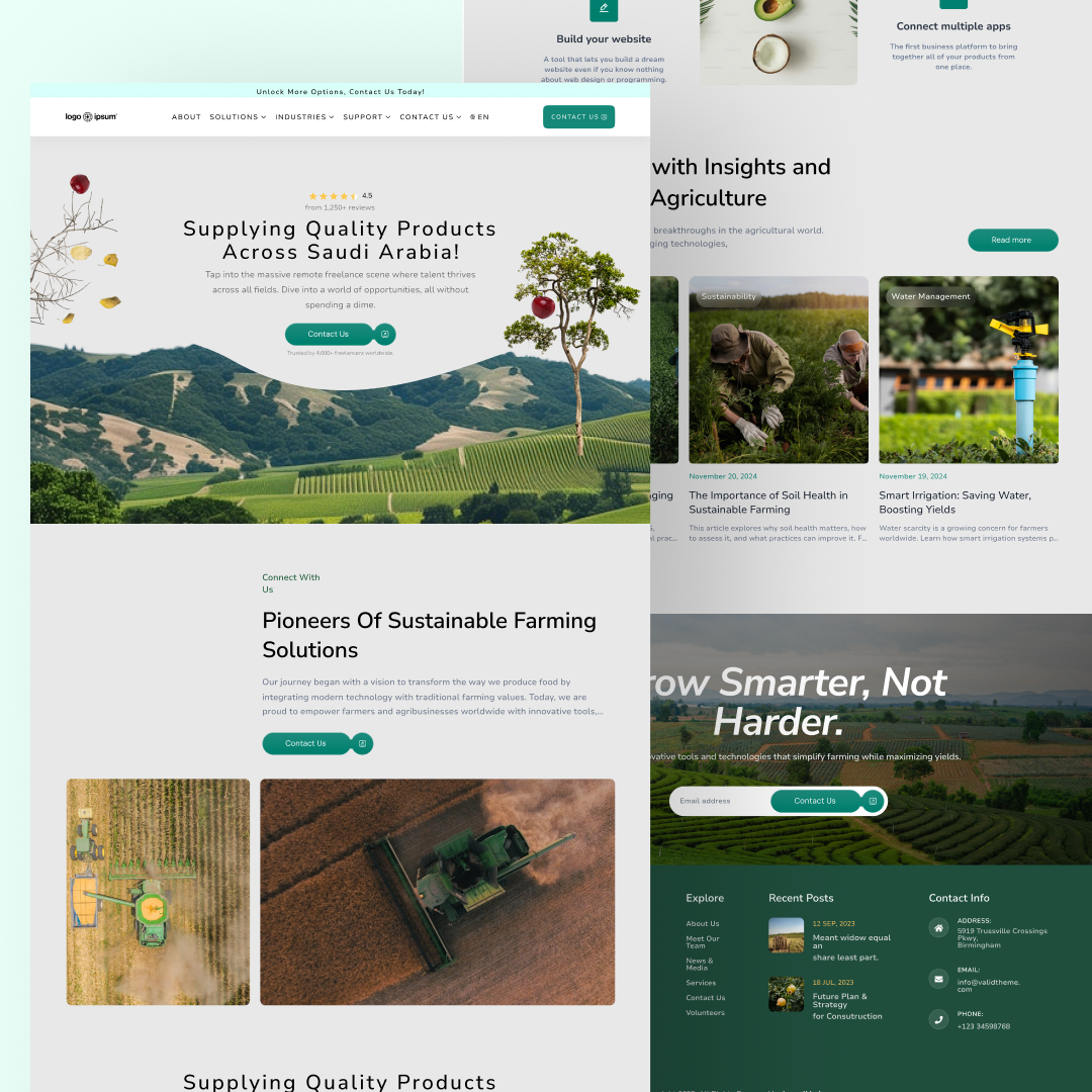 Agriculture Design Website agriculture design website design figma illustration product design sustainable ui ui design uidesign uiux user experience user interface design userinterface web web design website website design