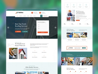 Rofalco - Roofing Services Web Design business construction design exterior logo maintenance modern painting portfolio remodeling renovation repair roof repair roofers roofing roofing company roofing service service siding ui