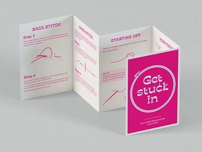 Sewing instructions - Sew you branding brochure design embroidery fold graphic design guide instructions leaflet print printing sewing thread type