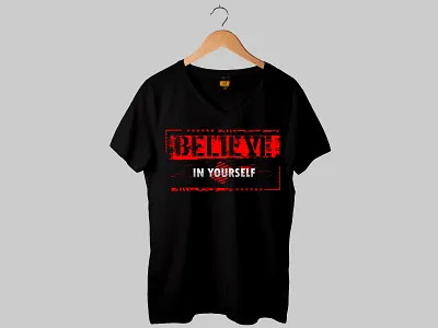 'Believe in yourself' Urban wear motivational typography t shirt design illustration inspirational quotes t shirt t shirt mockup typography typography t shirt urban street urban street wear t shirt