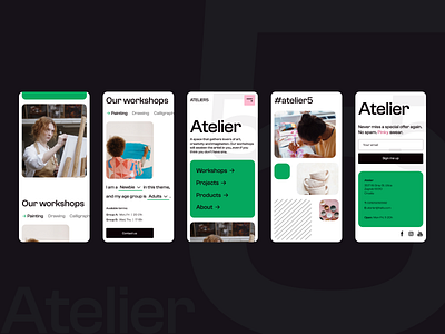 Atelier mobile web concept art direction colors design figma grid layout mobile responsive ui ux web