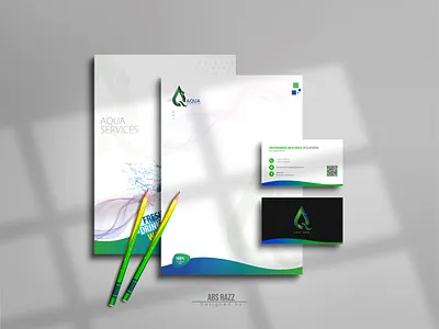 Aqua Services - Mineral Water Supplier Brand Identity Design aqua services brand identity design branding business card design design graphic design letter head design letter pad design logo logo design printing design vector