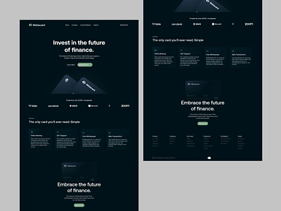 Metacard - Landing Page Concept design graphic design ui