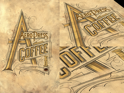 AeroPress | Poster aeropress aeropresscoffee biernat coffee design hand handlettering illustration kawa lettering plakat poster procreate