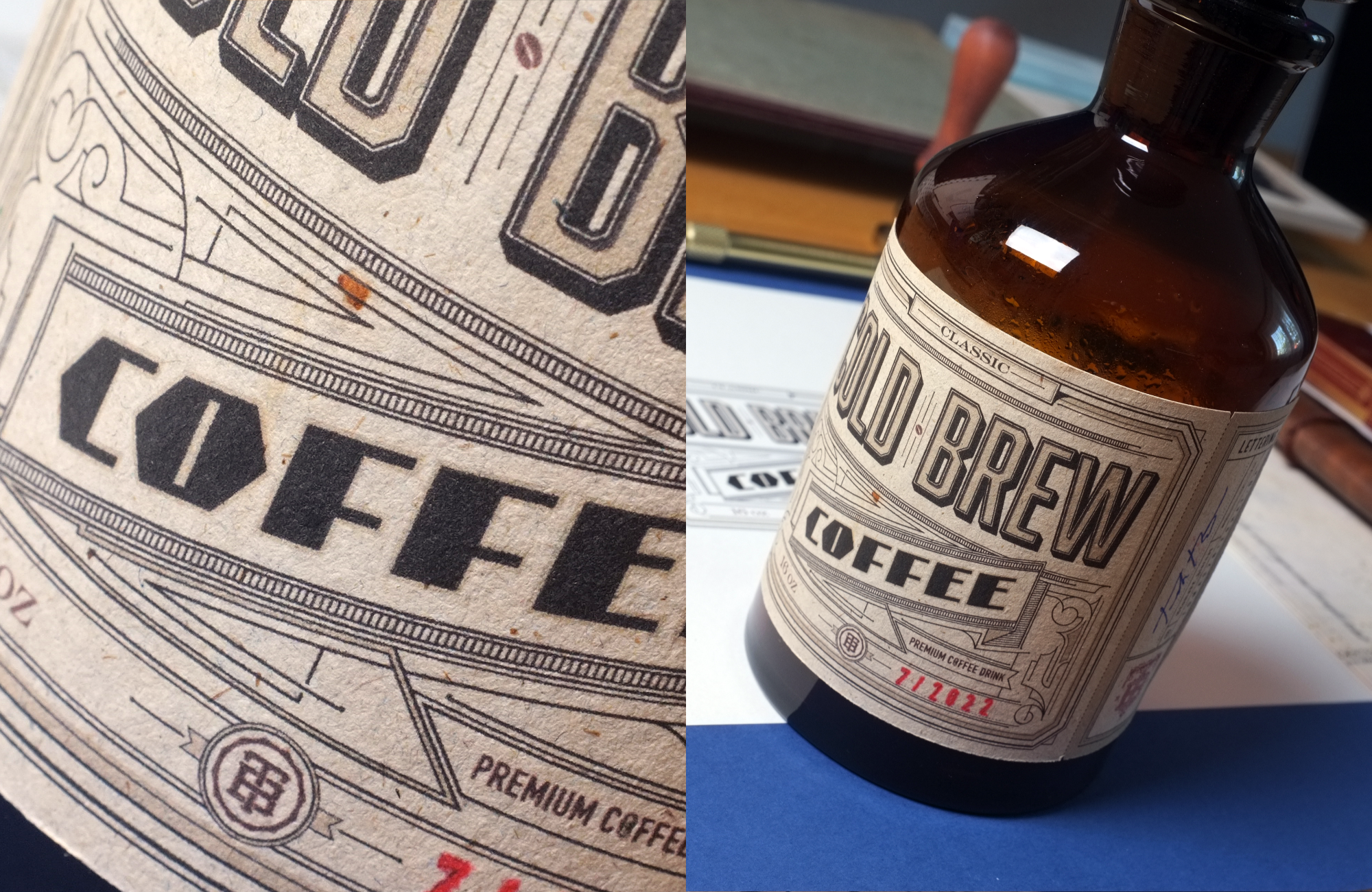 Cold Brew Coffee | Label biernat coffee coffeebreak coffeetime coldbrew design etykieta handlettering illustration kawa label labeldesign lettering retro tomaszbiernat usa vintage