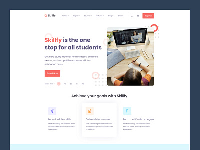 Skilify For Education & Learning Management System course e learning e learning web app education education platform dashboard landing page view learning madbrains online course online tutoring skilify university