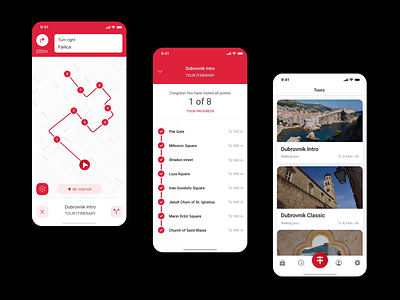 City Guide AR App ar augmented reality city guide digital design dubrovnik map mobile app pin smart guide strategy style guide ui design ux
