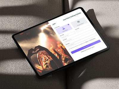 Sign Up Screen for Ticketing Platform design eventbrite figma ticketing platform ui