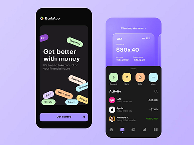 Neobank | Bank App animation app balance bank credit card dashboard finance app fintech mobile mobile banking money neobank wallet