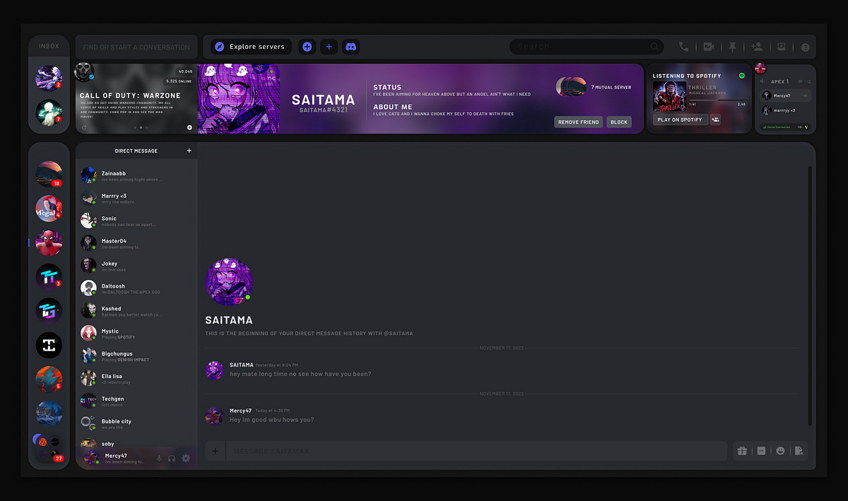 Discord concept by Shift Studios on Dribbble
