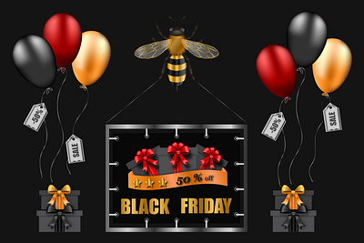 Black Friday - the best discounts at the best price! banner bargain price black friday discount illustration marketing offer purchase sale vector