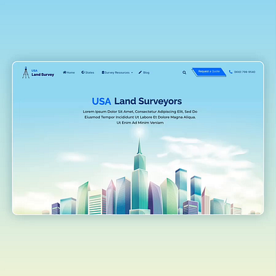 USA Land Surveying Website Design branding colors dark design graphic design illustration light logo typography ui ux vector