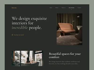 Interior design studio landing page architecture clean ui concept design home interface design interior landing landing page ui ui design uiux website