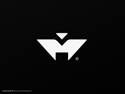 M | Lettermark black and white bnw butterfly entrance flight geometric letter m lettermark logo design mark minimal minimalist monarch symbol
