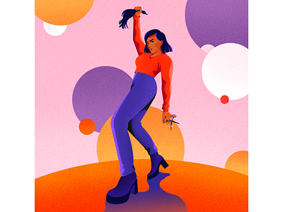 She's got the power character colors empower feminism illustration noise power rights vector woman women