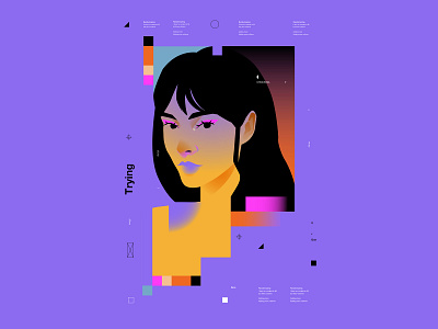 Digital abstract composition design girl girl illustration girl portrait grid illustration laconic layout lines minimal pattern portrait portrait illustration poster typography woman woman illustration woman portrait