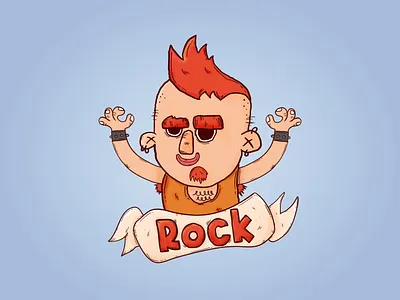 Rock! 2d animation branding cartoon character cool design graphic design illustration logo music rock vector
