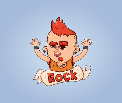 Rock! 2d animation branding cartoon character cool design graphic design illustration logo music rock vector