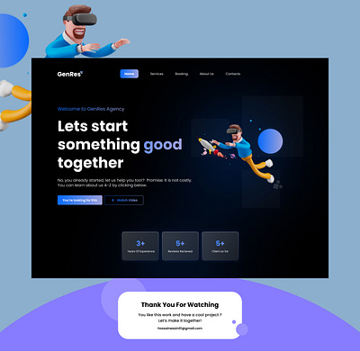 GenRes Azency Landing Page graphic design landing page ui ui design uiux user experience user interface ux desing web design website