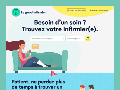 Good infirmier landing page ui webdesign
