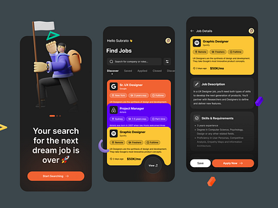 Job Finding - App Design app design job job app job find job portal job search job seeker product design skills ui uiux ux