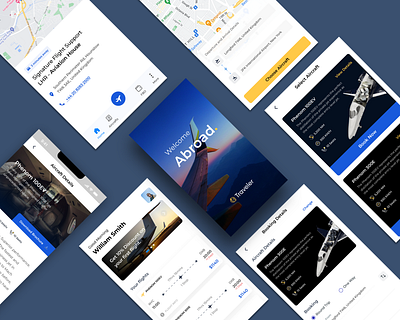 Traveler - Aviation Services Mobile App UI/UX Design adobe xd aviation app aviation app design booking app booking app design booking app uiux design design figma figma design graphic design landingpage mobile app design modern design private jet booking app design trip ui uiux
