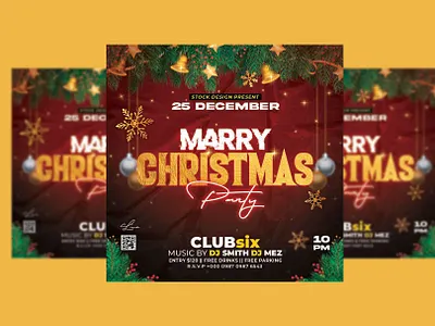 Christmas Flyer Template branding christmas christmas flyer template design event flyer flyer flyer template graphic design photoshop print print design stock design